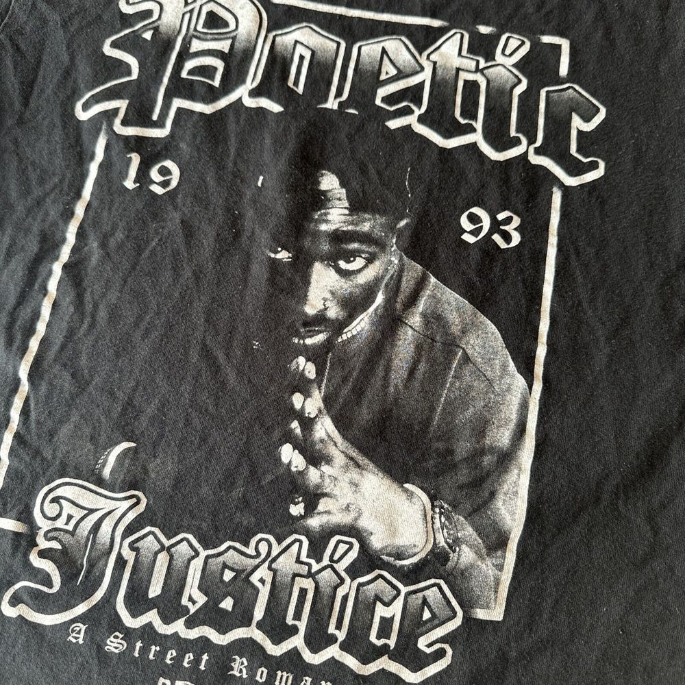 Poetic Justice Tupac Shakur Shirt Unisex Small Black 2pac Rap Tee Short Sleeve